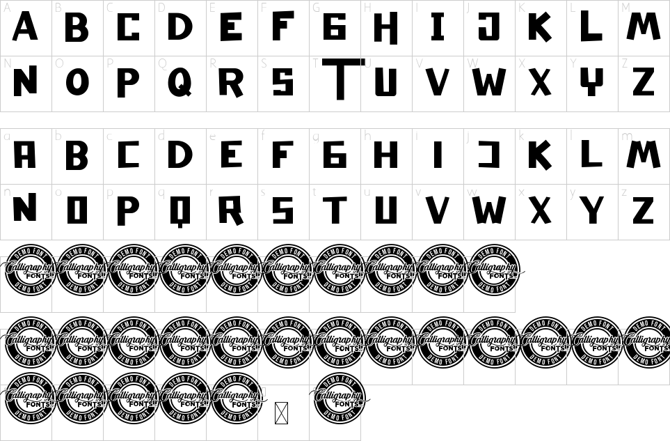 Character map of Ultramoon Font