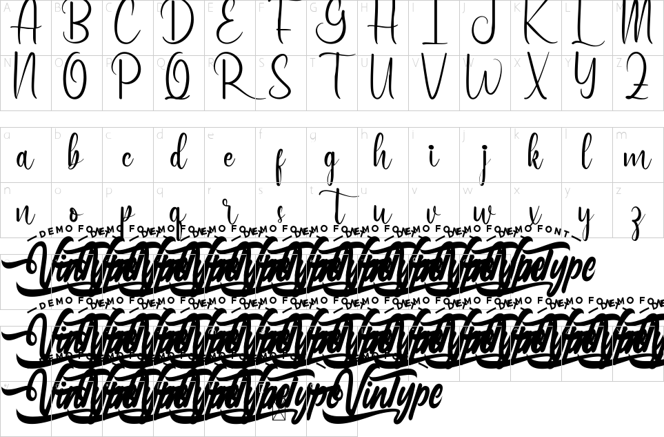 Character map of Always There Font