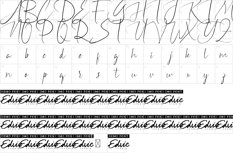 Character map of Happy Moon Font