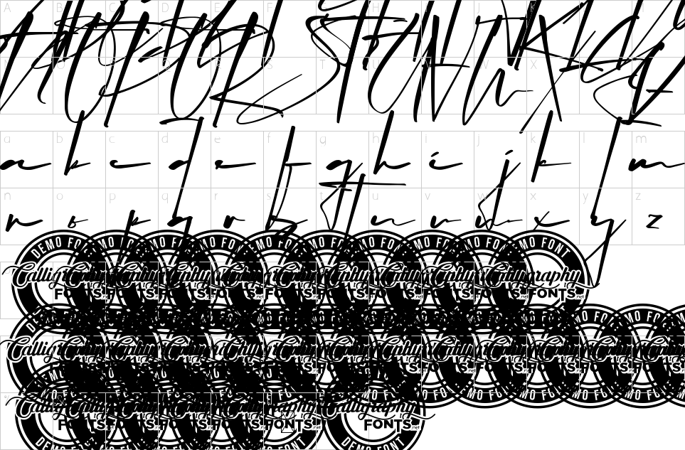 Character map of James Arthur Font