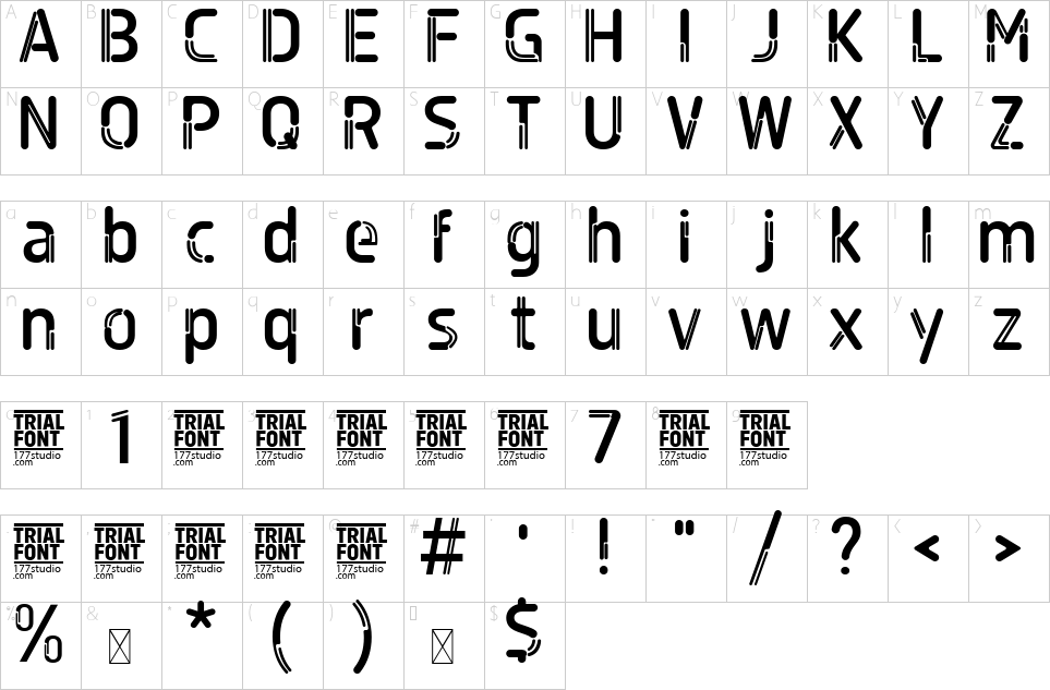 Character map of Daesang Space Font