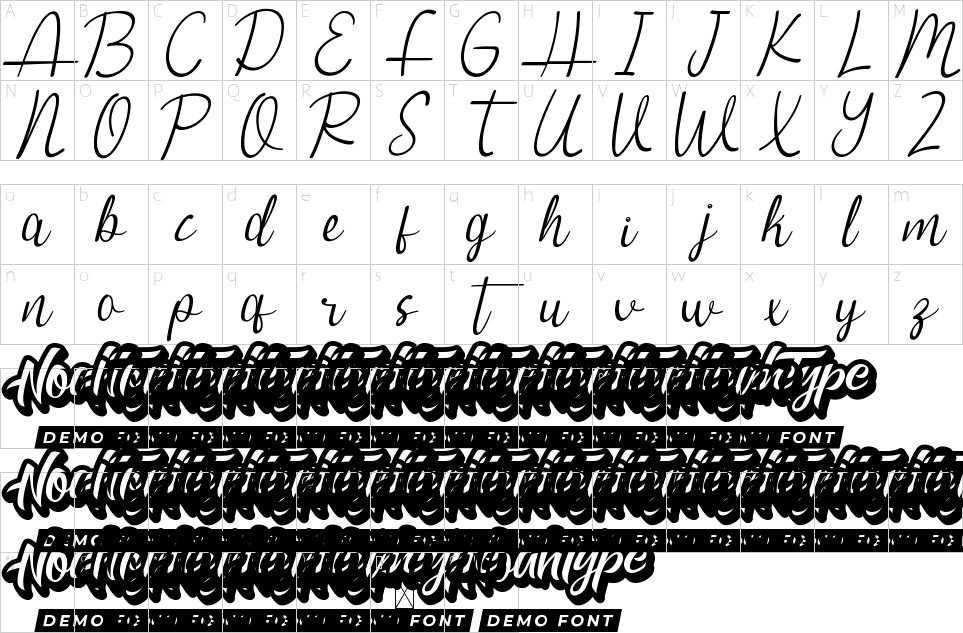 Character map of Aussie House Font