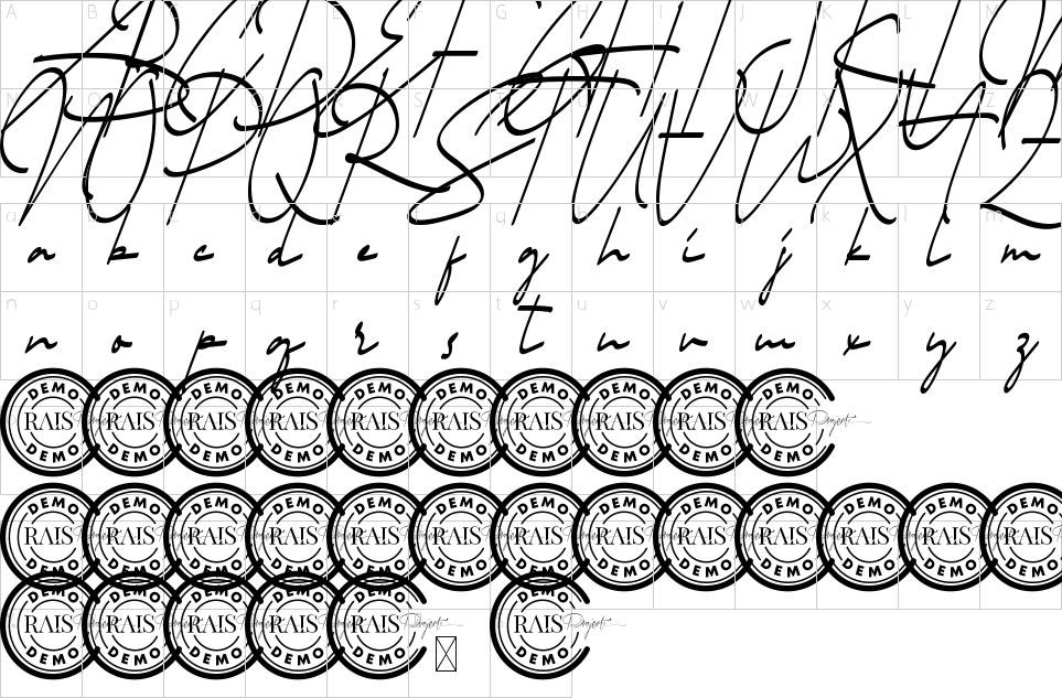 Character map of Jaysen Font