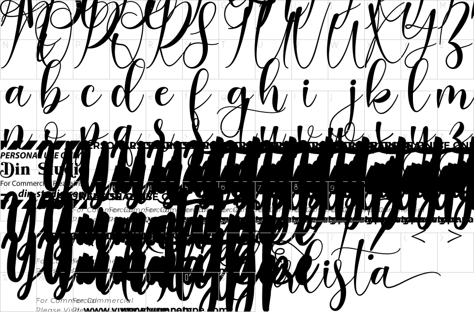 Character map of Carlista Font