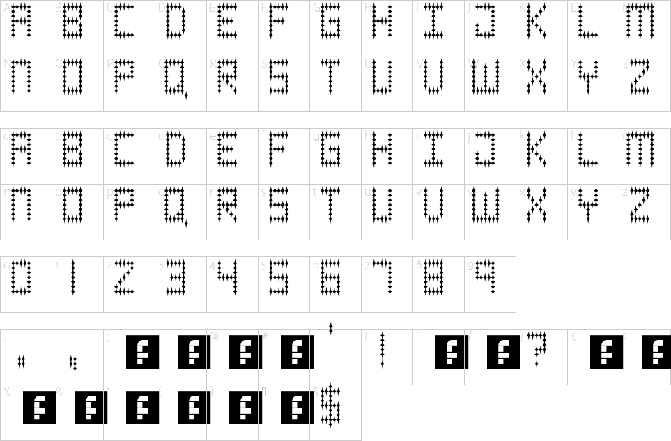 Character map of Jokerface Font