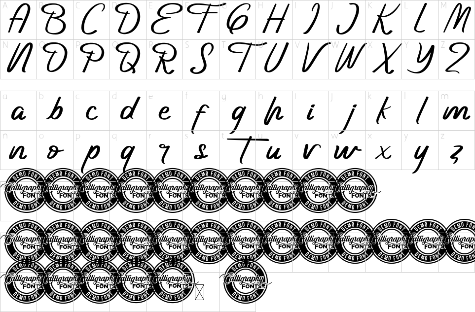 Character map of Geistown Font
