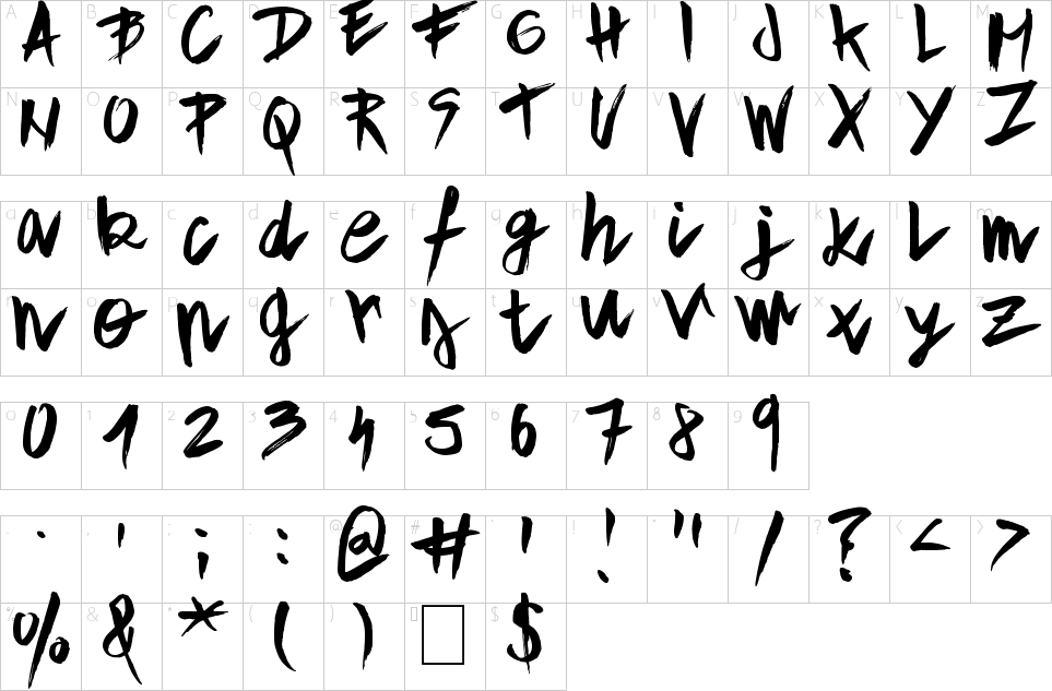 Character map of Aple Time Font
