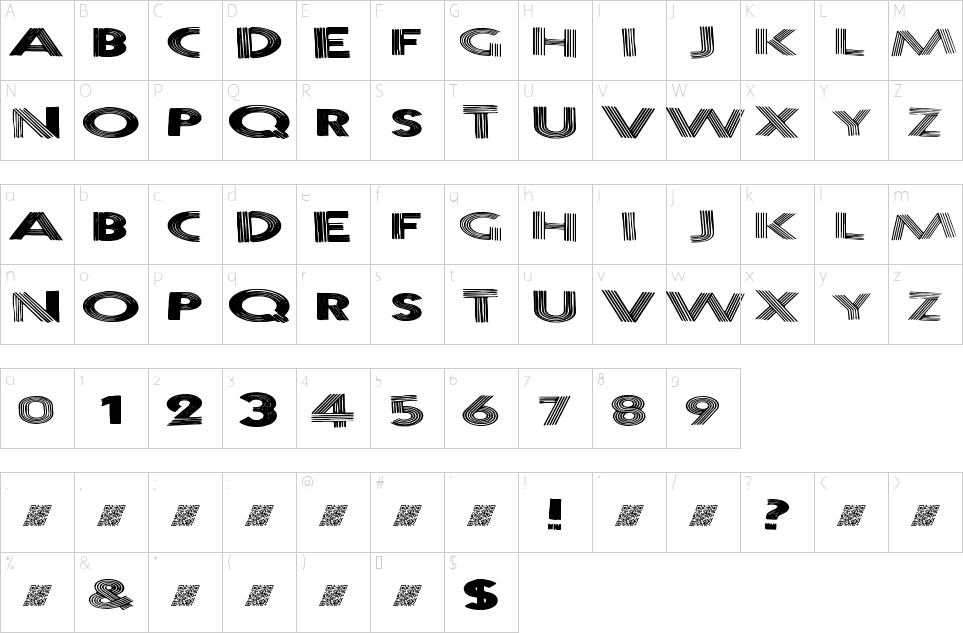 Character map of News Worthy Font