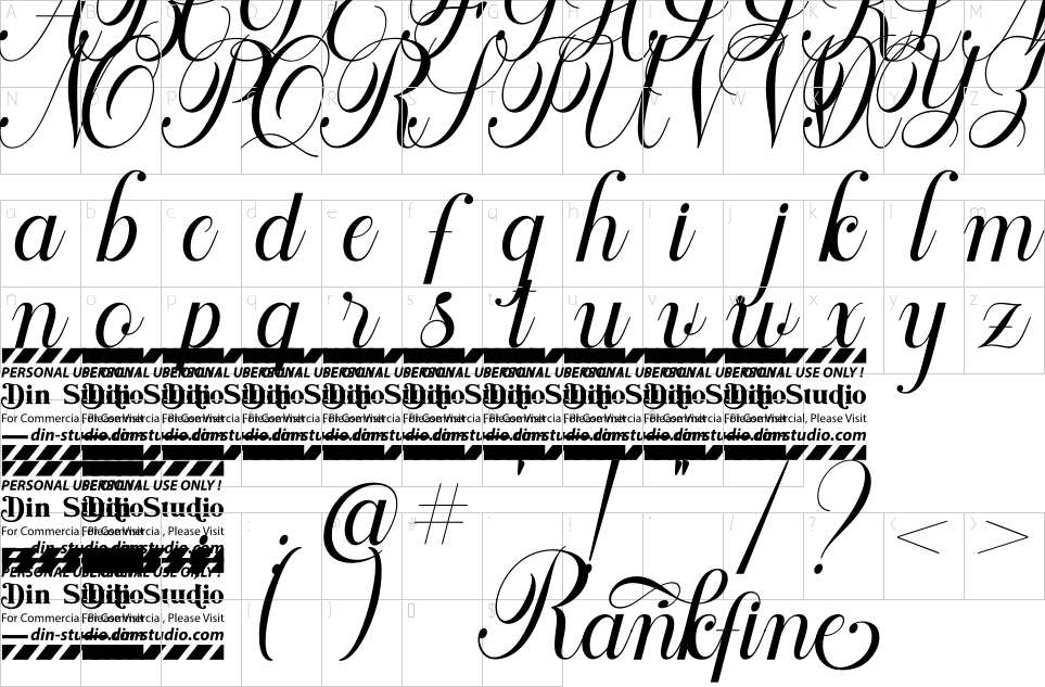 Character map of Rankfine Font