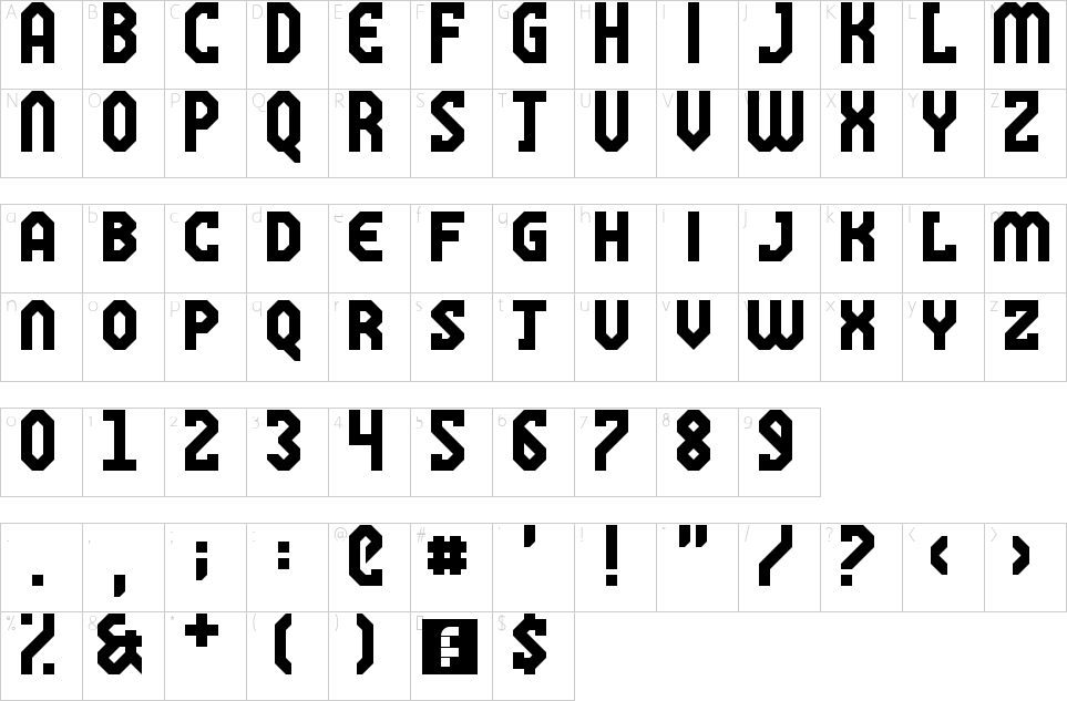 Character map of You Cant Kill Old School Font
