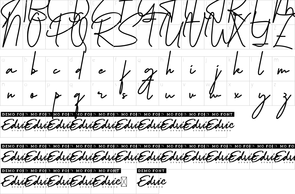 Character map of Philosophe Signature Font