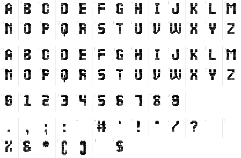 Character map of Mala Vida Font