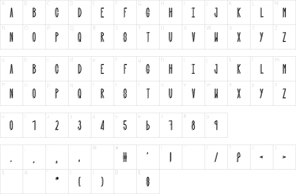 Character map of Quand Tu Nes Pas La Font