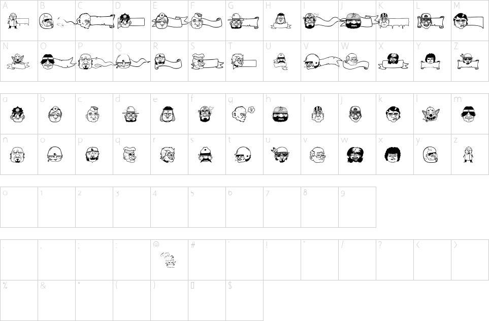 Character map of Meaning Of Life Font