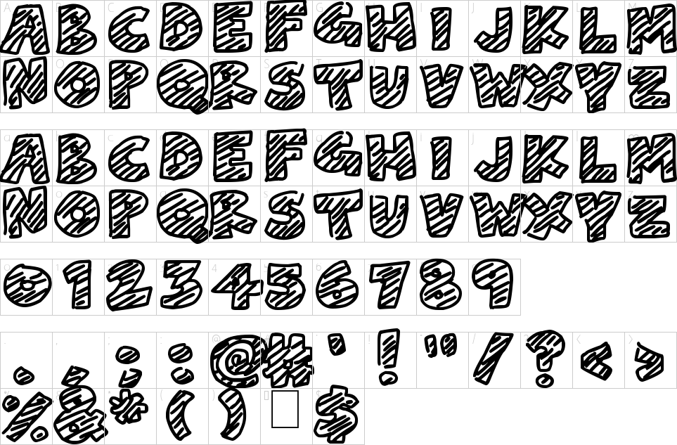 Character map of Chalk Dash Font