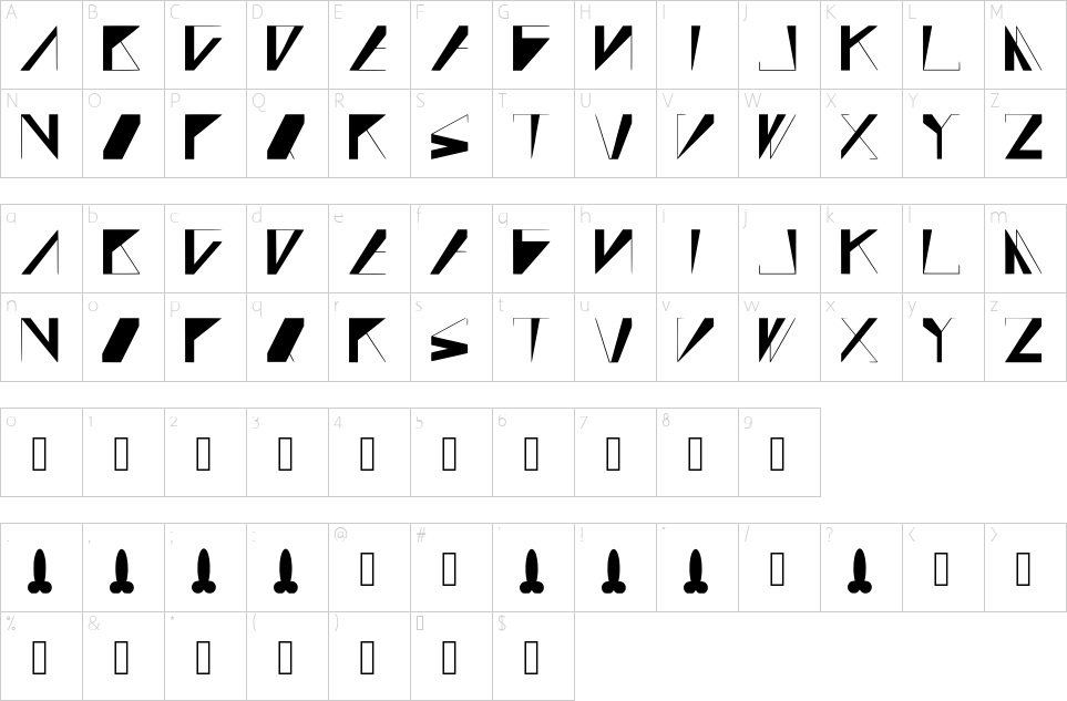 Character map of XuYanDok Font