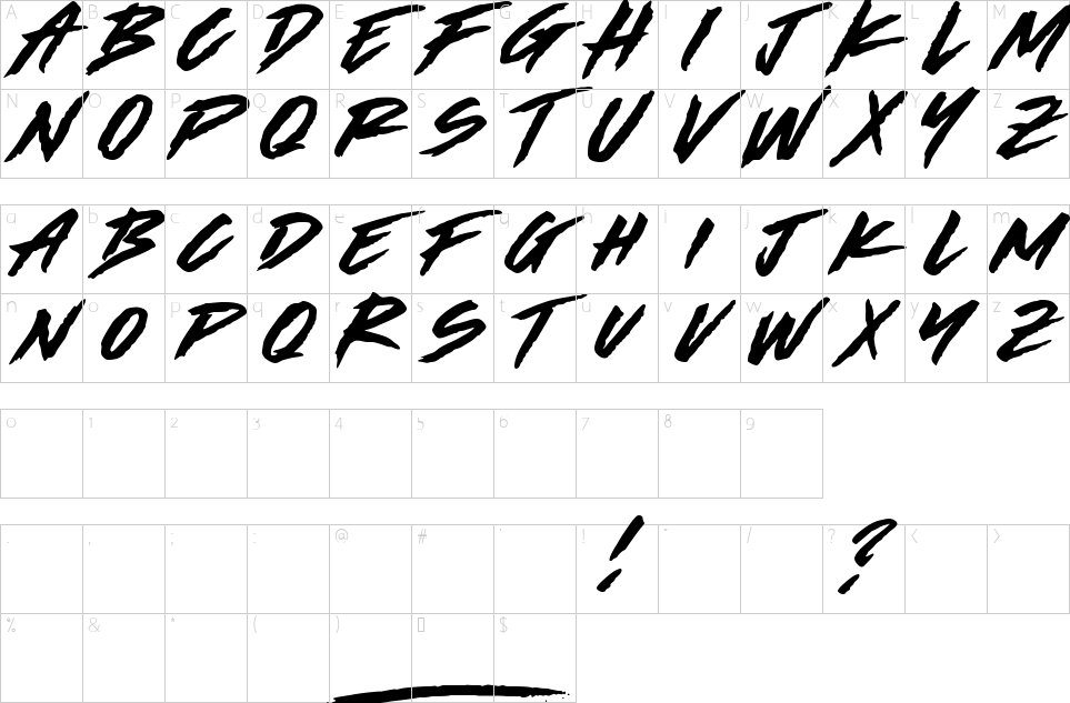 Character map of Made By Bears Font