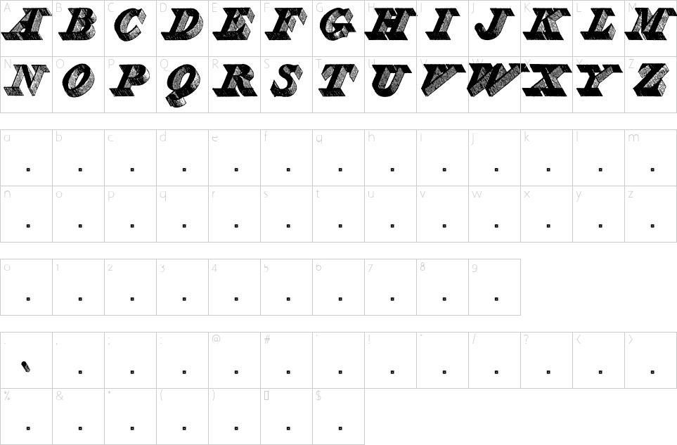 Character map of Engravier Initials Font