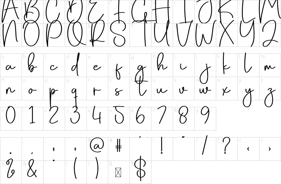 Character map of Happy October Font
