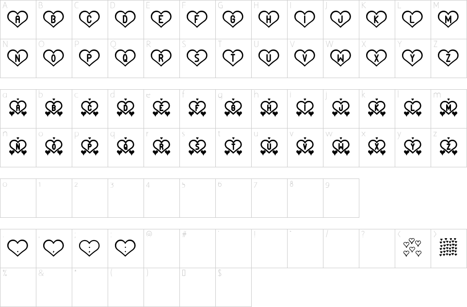 Character map of And Love St Font