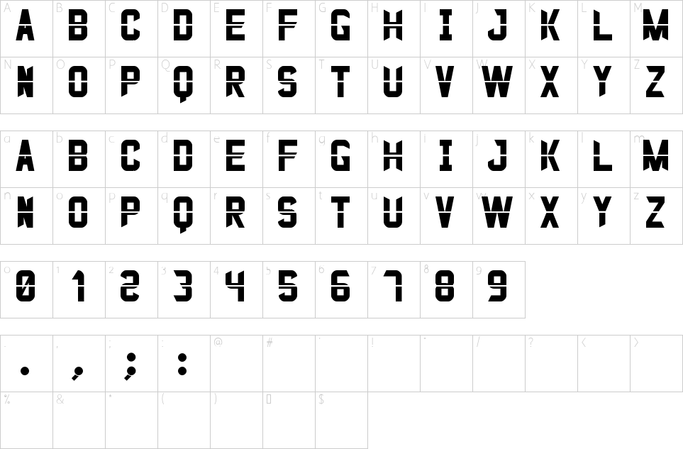 Character map of Justo St Font