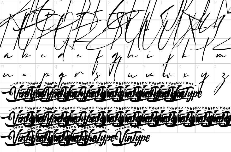 Character map of Erland Davidson Font