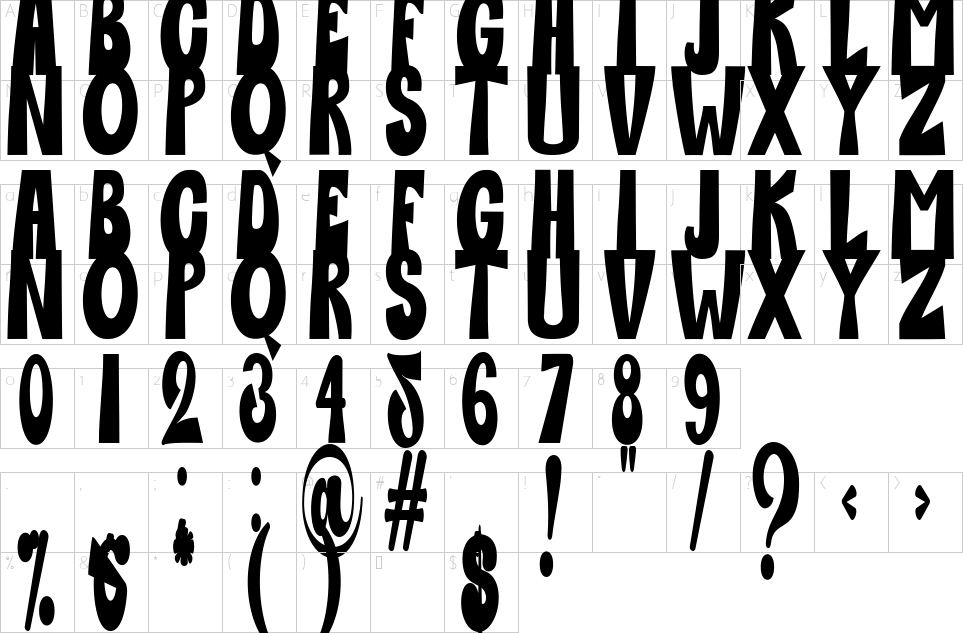 Character map of Handmade Light Font