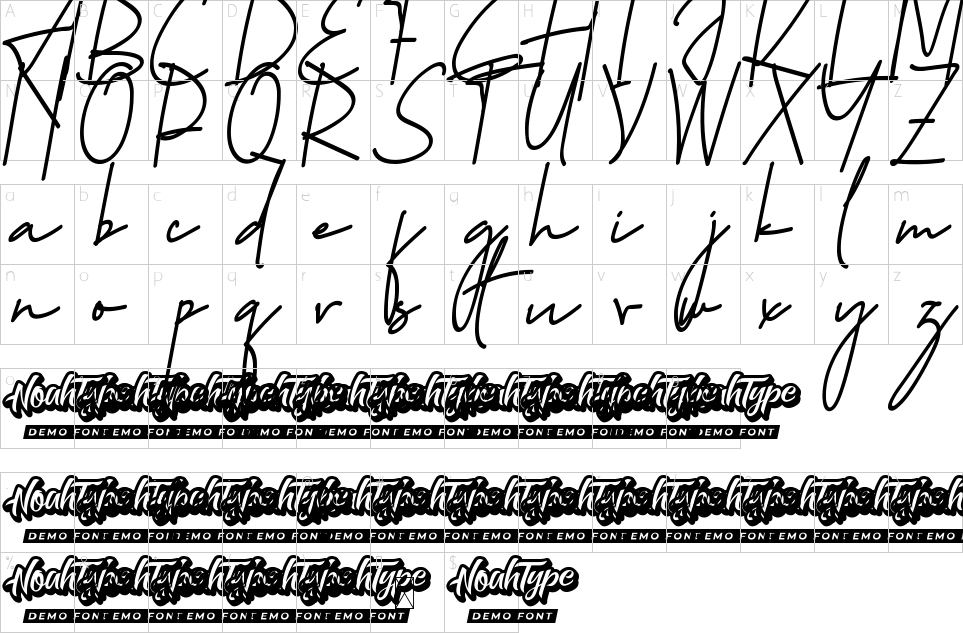 Character map of Hayden Grey Font