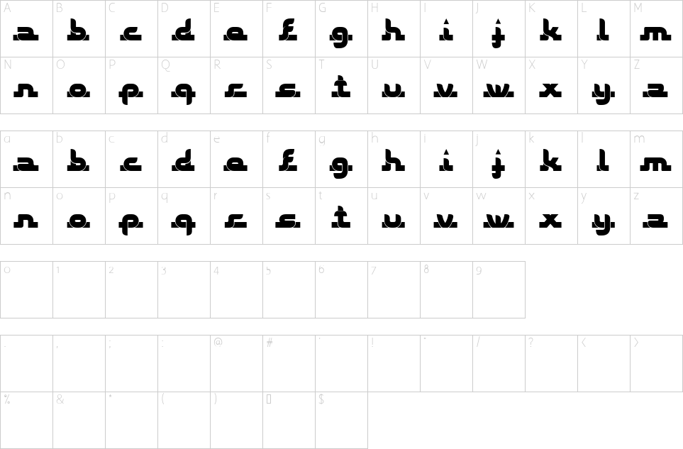 Character map of Saladin Font