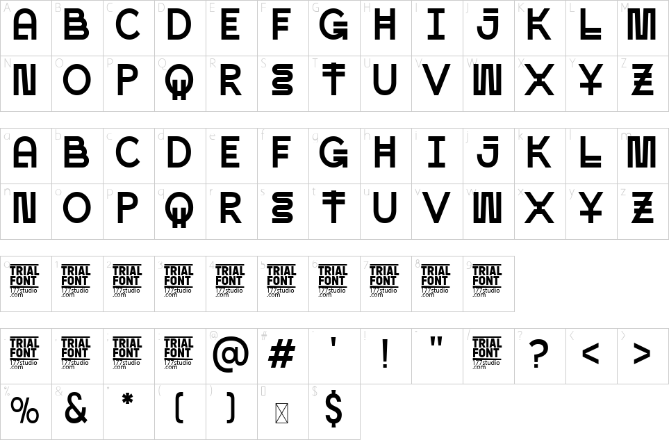 Character map of Essential Equations Font