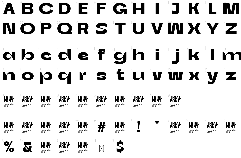 Character map of Salvador Abstract Font