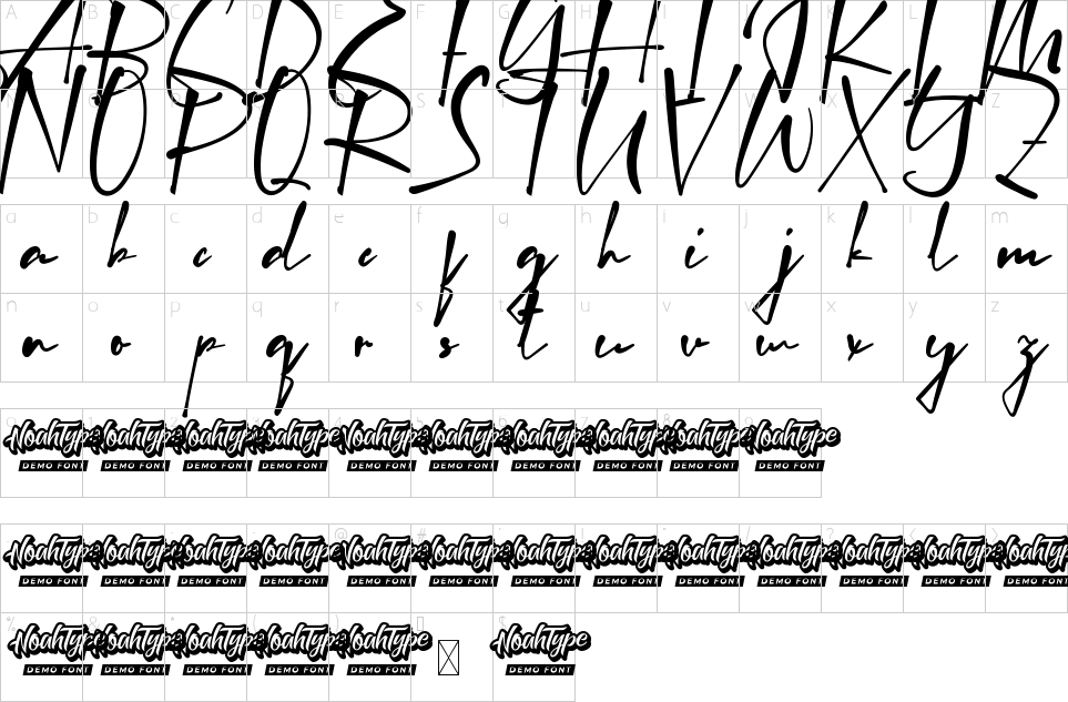 Character map of Randall Henry Font