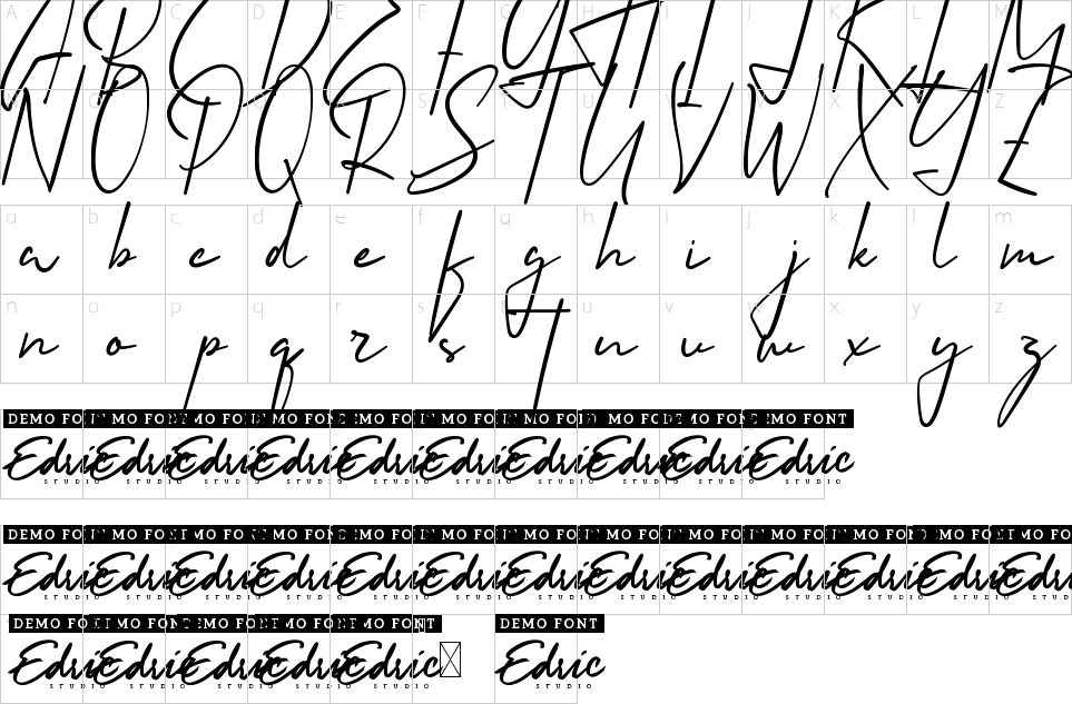 Character map of Photo Journalist Font