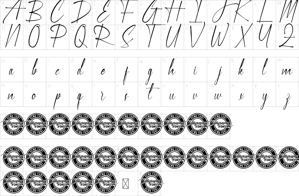 Character map of Lordsburg Font