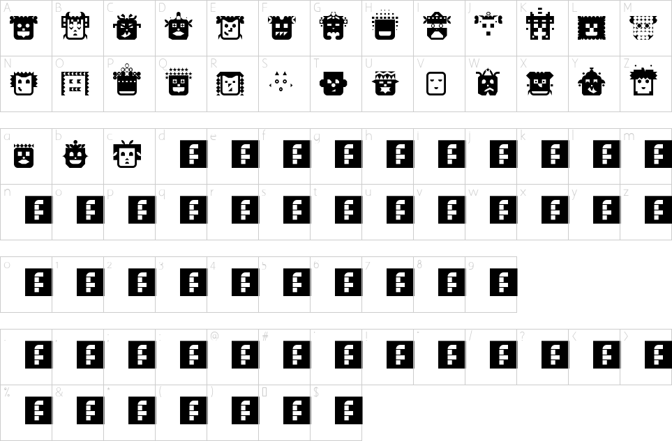 Character map of People Diverse Font