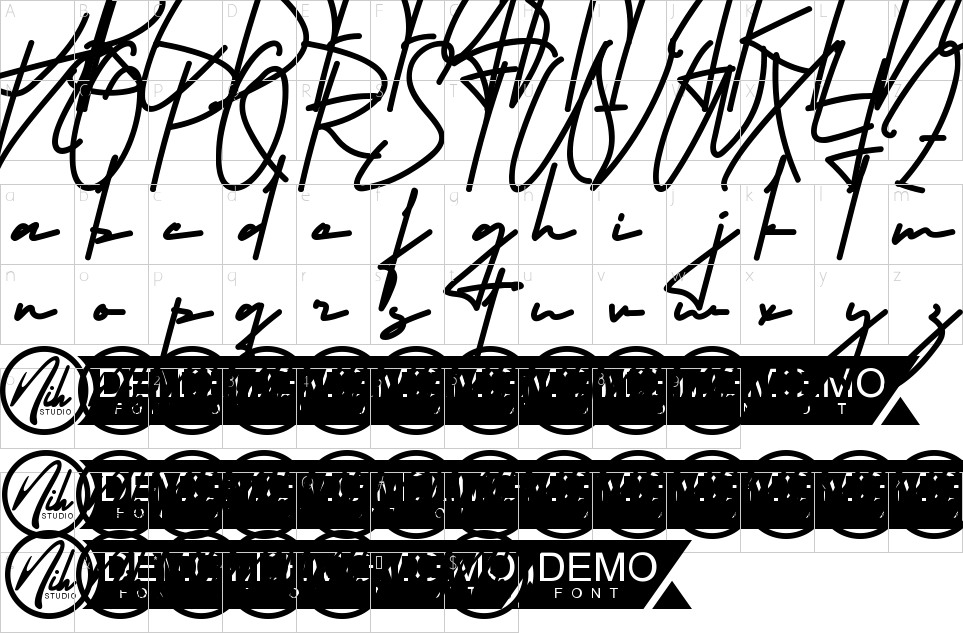 Character map of Gentala Rembulan Font