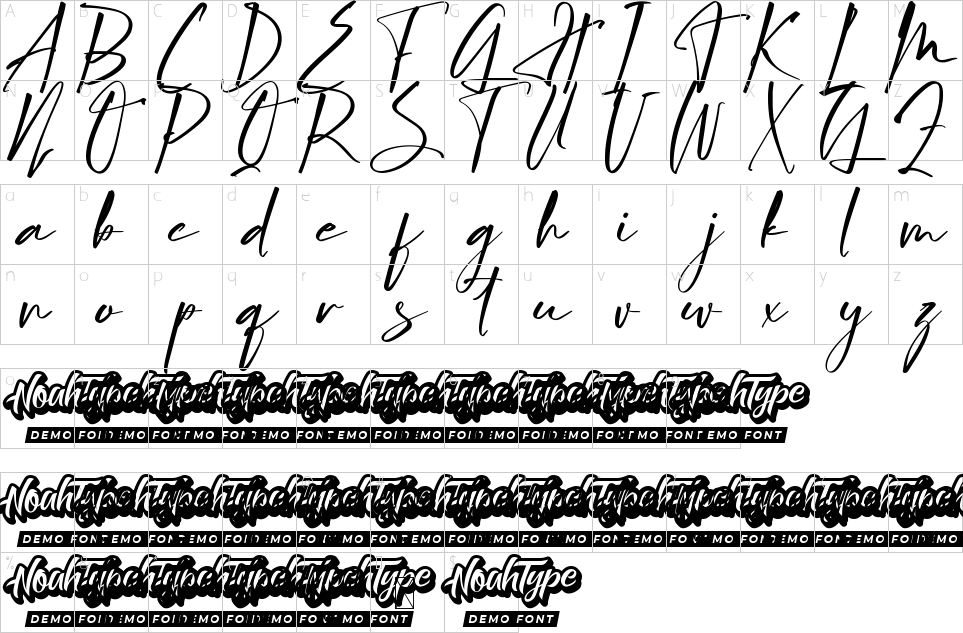 Character map of North Seoul Font