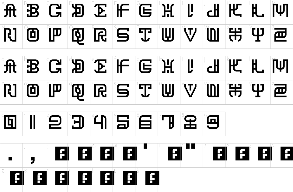 Character map of Chana Remedy Font