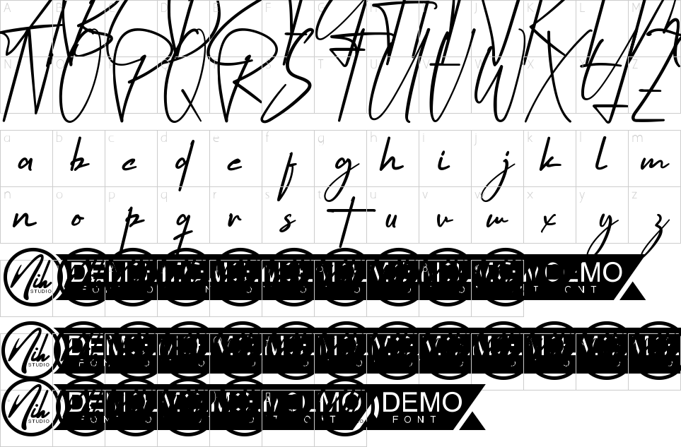 Character map of Retro Photograph Font