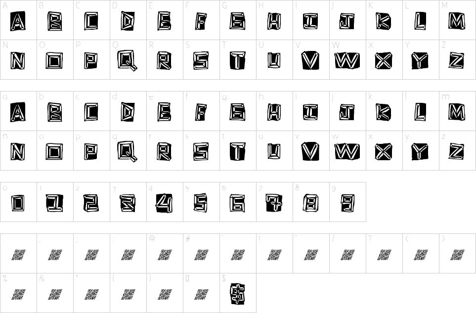 Character map of Gold Ring Font