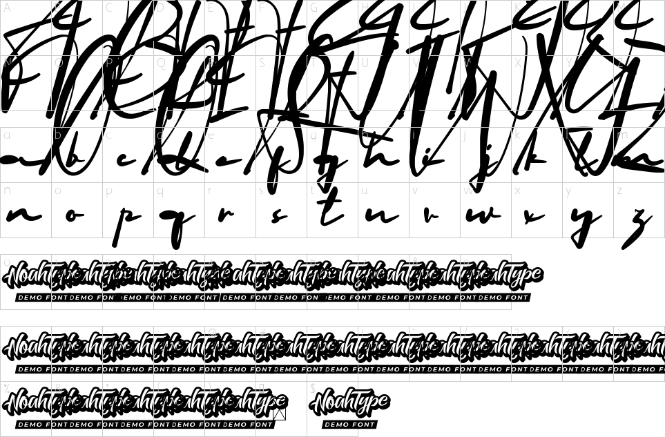 Character map of Handle Pen Font