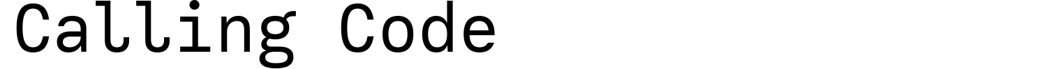 Calling Code Font preview