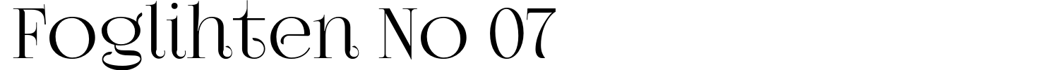 Foglihten No 07 Font preview