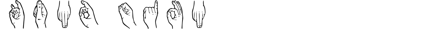 Hand Sign Font preview
