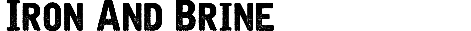 Iron And Brine Font preview
