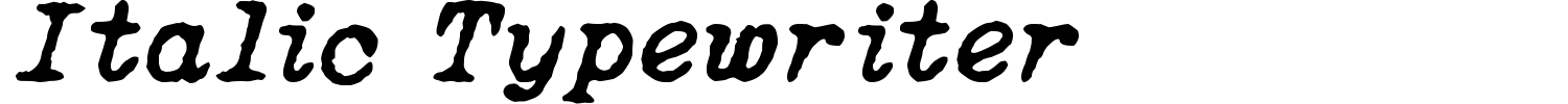 Italic Typewriter Font preview