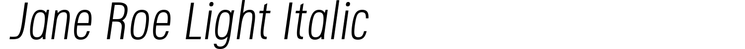 Jane Roe Light Italic Font preview
