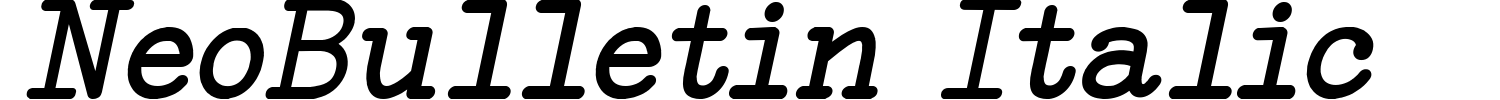 NeoBulletin Italic Font preview