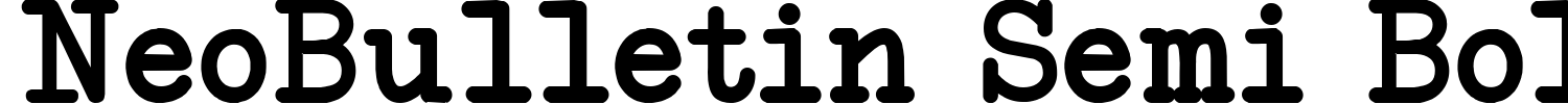 NeoBulletin Semi Bold Font preview