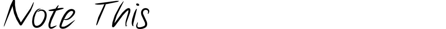 Note This Font preview